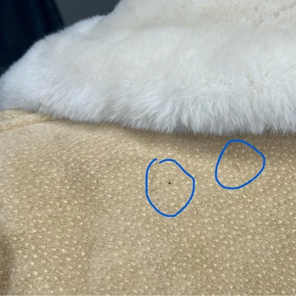 Vintage Leather Penny Lane Style Coat M Faux Fur Boho Daisy Jones Statement - Picture 15 of 16